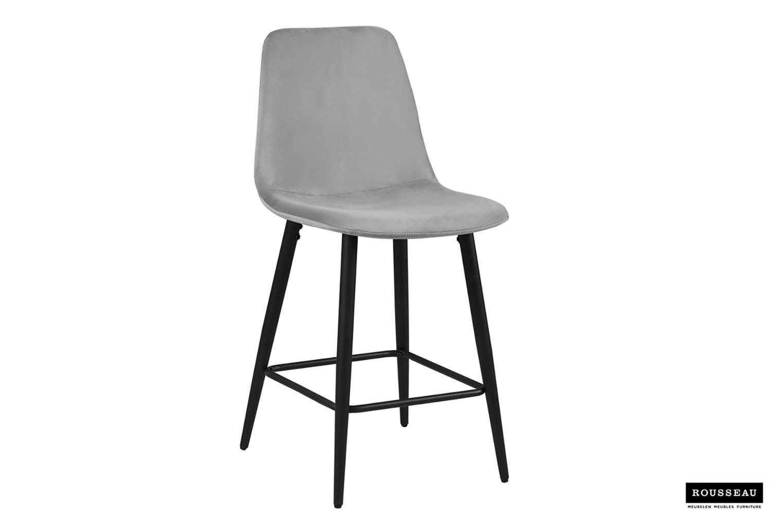 Chaise de Comptoir 'Boy' Velours Gris – Image 2