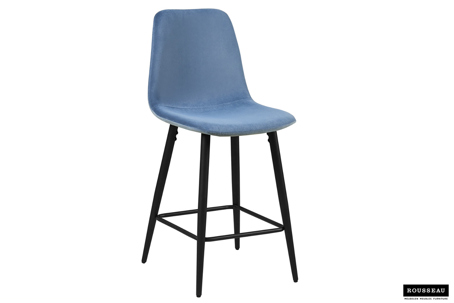 Chaise de Comptoir 'Boy' Velours Bleu clair – Image 2