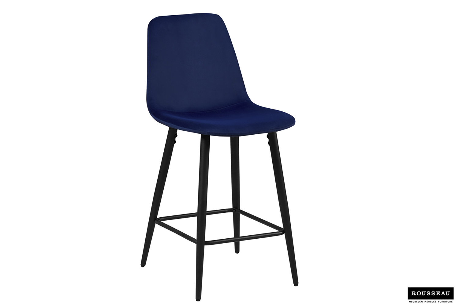 Chaise de Comptoir 'Boy' Velours Bleu foncé – Image 2