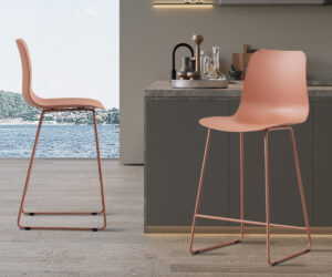 Chaise de comptoir 'Marie' PP Terracotta