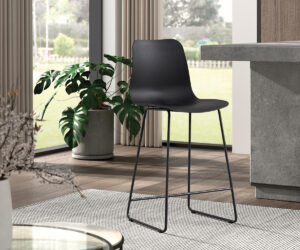 Alternative view of Chaise de comptoir 'Marie' PP Noir