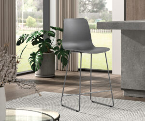 Alternative view of Chaise de comptoir 'Marie' PP Gris