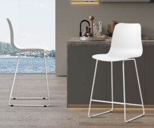 Chaise de comptoir 'Marie' PP Blanc