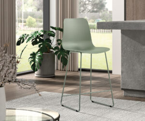 Alternative view of Chaise de comptoir 'Marie' PP Gris-vert