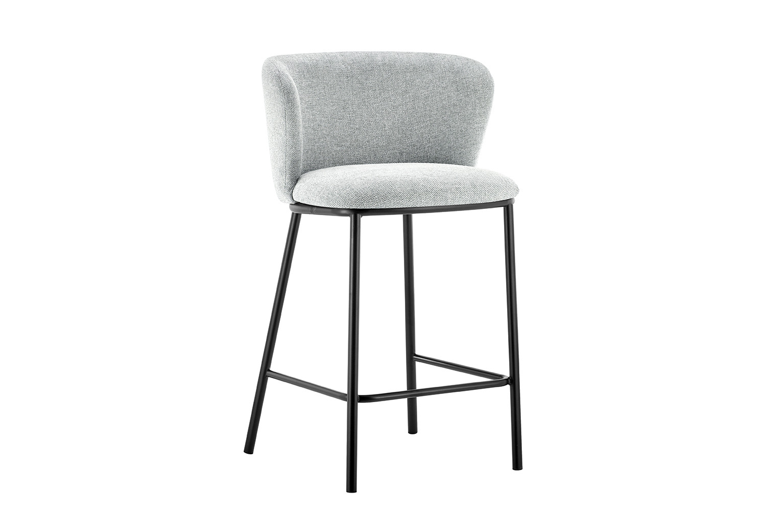 Chaise de comptoir 'Arthur' Tissu Ote Belfast 41 Gris clair – Image 4