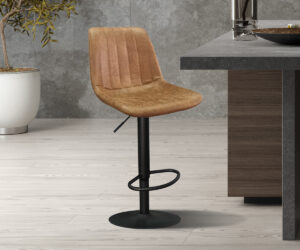 Alternative view of Tabouret de bar 'Barcelona' PU Ote Topper 02 Cognac