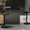Tabouret de bar 'Malaga' PU Ote Topper 05 Brun foncé