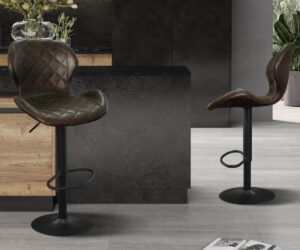 Tabouret de bar 'Malaga' PU Ote Topper 05 Brun foncé
