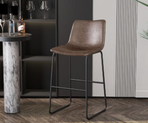Alternative view of Chaise de comptoir 'Mancia' PU Ote Topper 05 Brun foncé