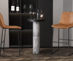 Chaise de Comptoir 'Mancia' PU Ote Topper 02 Cognac
