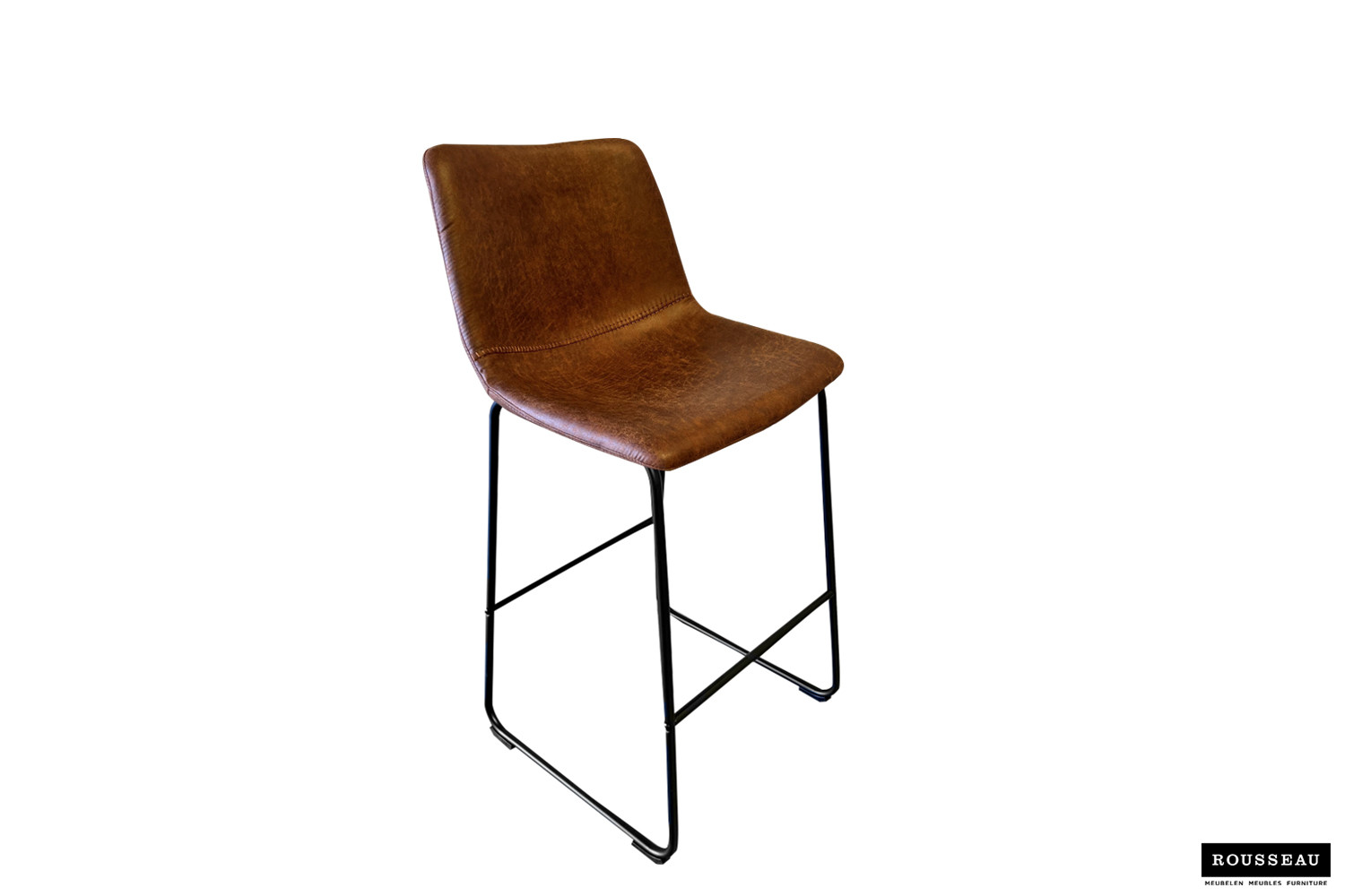 Tabouret de bar 'Mancia' PU Ote Topper 02 Cognac – Image 3