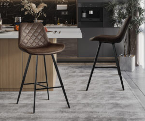 Tabouret de bar 'Palmas' PU Ote Topper 05 Brun foncé