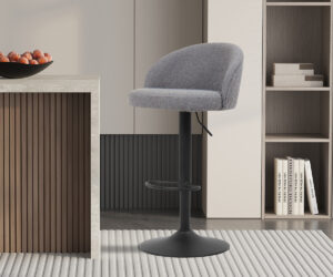 Alternative view of Tabouret de bar 'Arda' Bouclé Gris clair