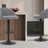 Tabouret de bar 'Arda' Bouclé Gris clair