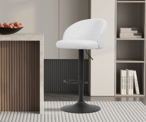Alternative view of Tabouret de bar 'Arda' Bouclé Blanc