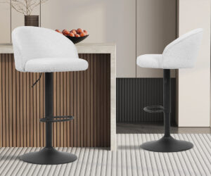 Tabouret de bar 'Arda' Bouclé Blanc