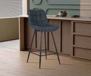 Alternative view of Chaise de comptoir 'Ariba' Tissu Ote Montego 303 Bleu foncé