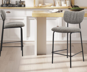 Chaise de comptoir 'Antura' Tissu Ote Lisa 456 Gris foncé