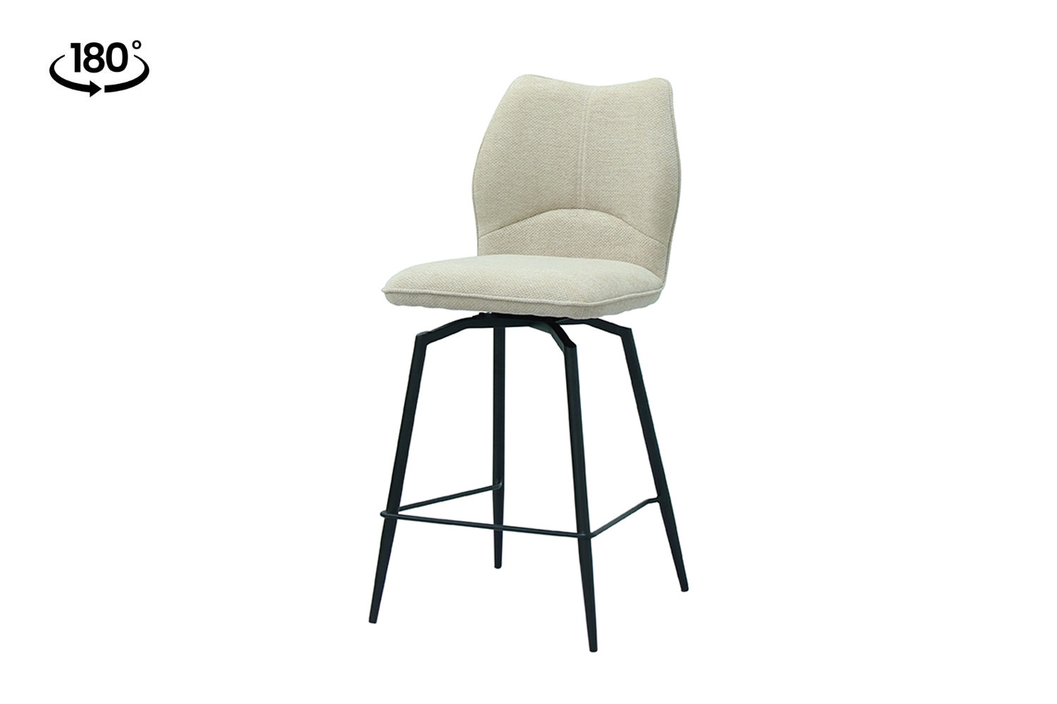 Chaise de comptoir 'Lara' Tissu Ote Sea 140 Pivotant Ecru – Image 4