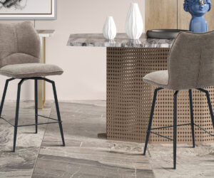 Chaise de comptoir 'Lara' Tissu Ote Sea 173 Pivotant Sable