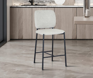 Alternative view of Chaise de comptoir 'Sophia' Tissu Beige