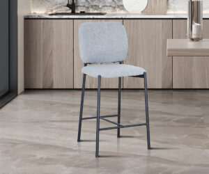 Alternative view of Chaise de comptoir 'Sophia' Tissu Gris clair