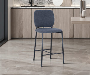 Alternative view of Chaise de comptoir 'Sophia' Tissu Gris foncé