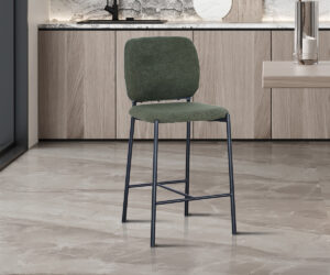 Alternative view of Chaise de comptoir 'Sophia' Tissu Vert