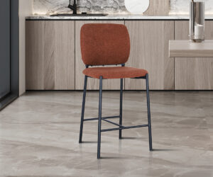 Alternative view of Chaise de comptoir 'Sophia' Tissu Rouille