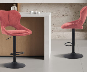 Chaise de bar 'Mori' Tissu Ote Share 230 Rouge