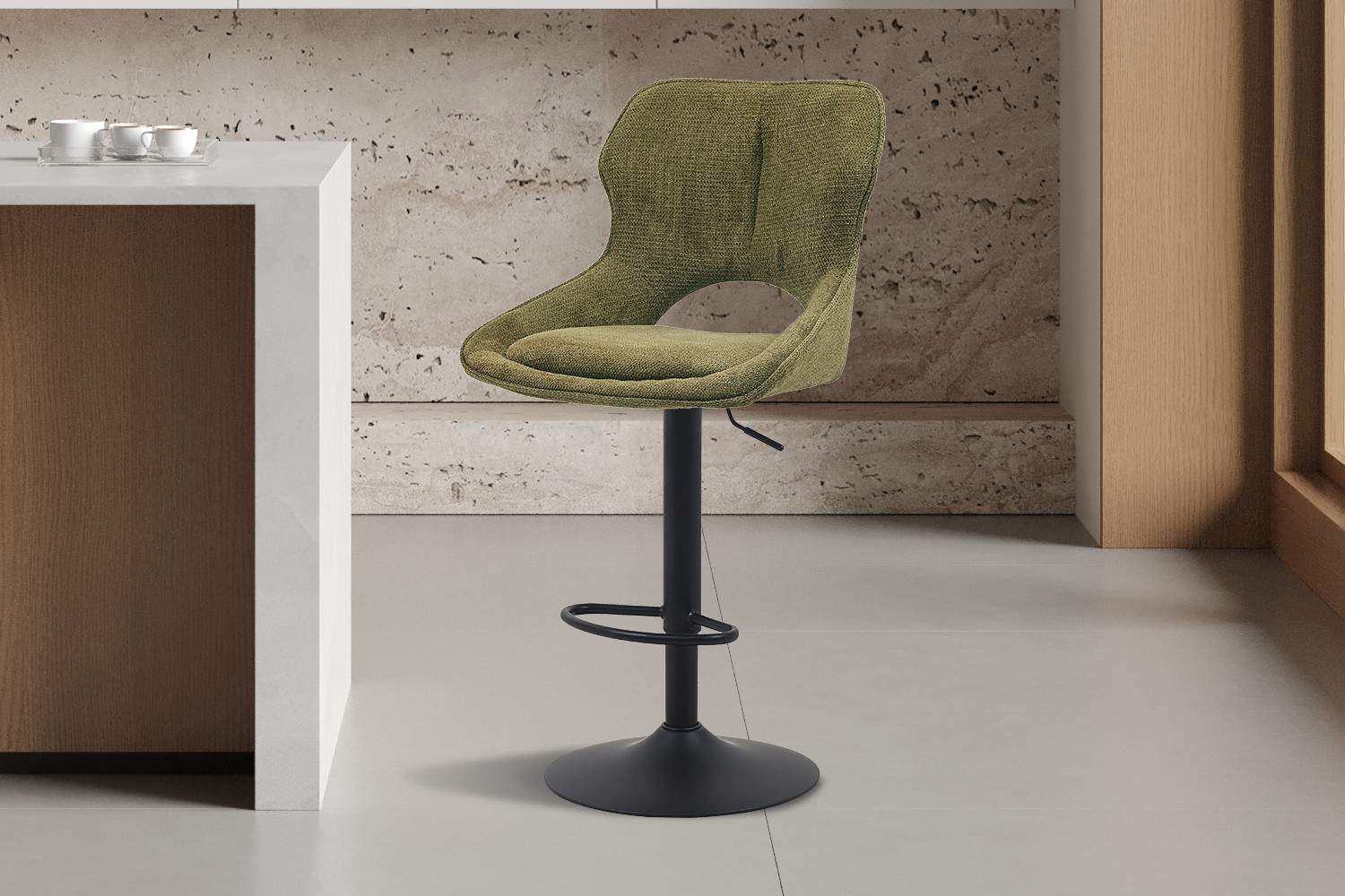 Chaise de bar 'Mori' Tissu Ote Share 353 Vert – Image 2