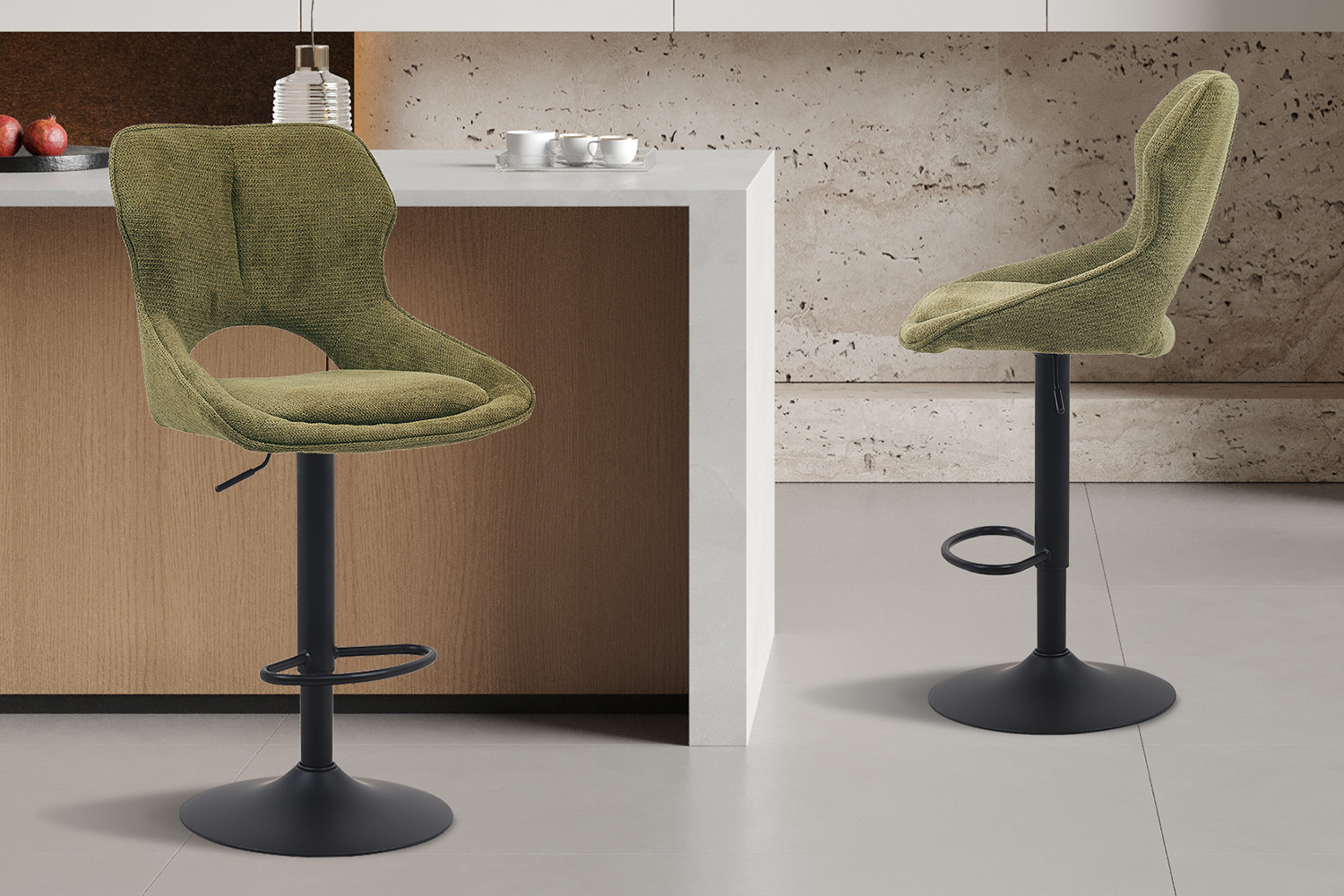 Chaise de bar 'Mori' Tissu Ote Share 353 Vert