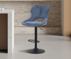 Alternative view of Chaise de bar 'Mori' Tissu Ote Share 315 Bleu