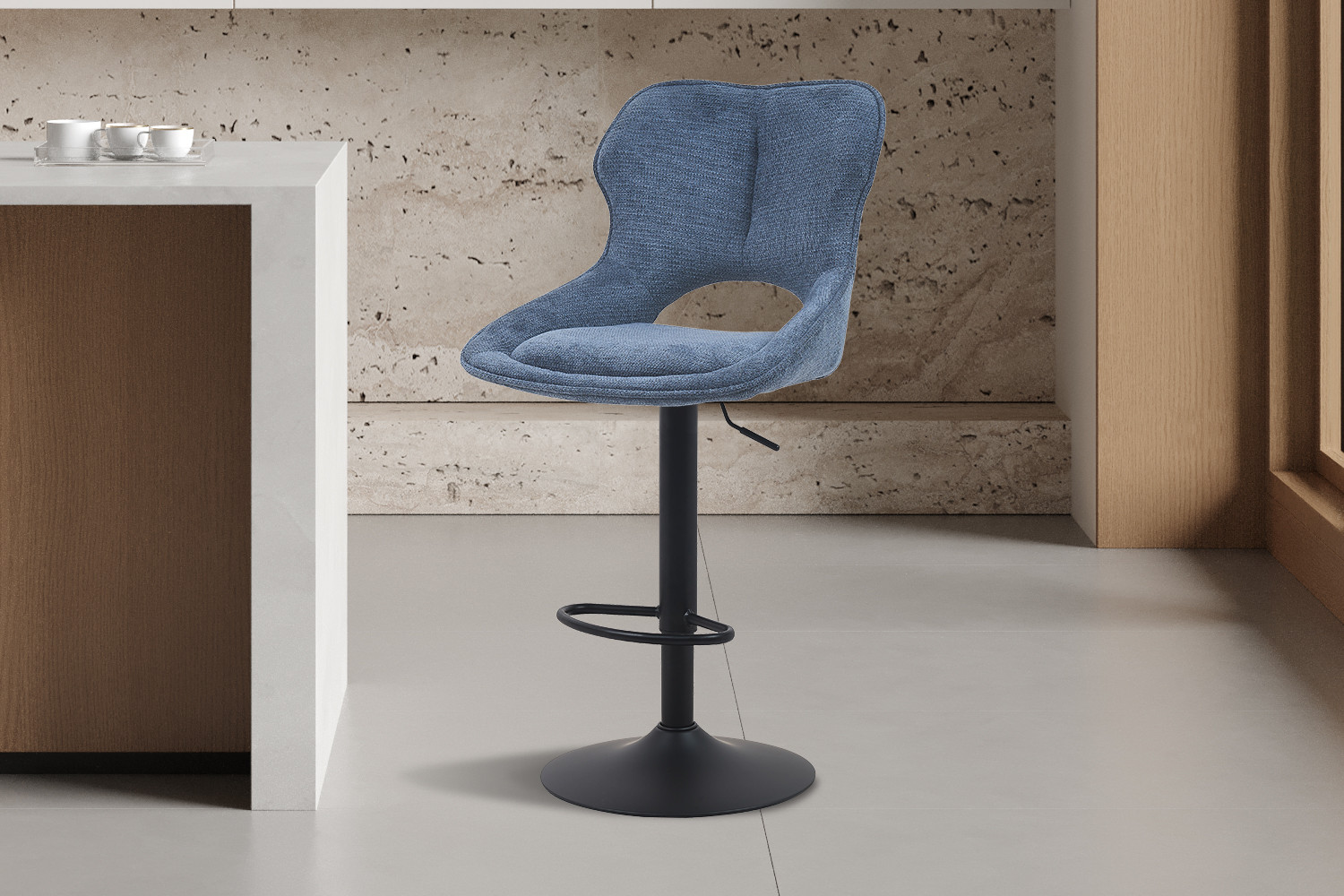 Chaise de bar 'Mori' Tissu Ote Share 315 Bleu – Image 2