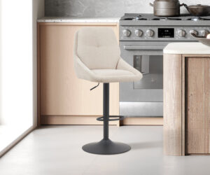 Alternative view of Chaise de bar 'Sabine' Tissu Ote Sea 140 Pivotant Ecru