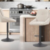Chaise de bar 'Sabine' Tissu Ote Sea 140 Pivotant Ecru