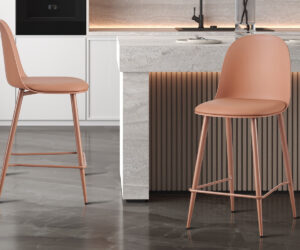 Chaise de comptoir 'Jasmin' Assise PP Coussin PU Terracotta