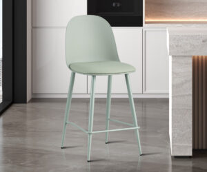Alternative view of Chaise de comptoir 'Jasmin' Assise PP Coussin PU Gris-vert
