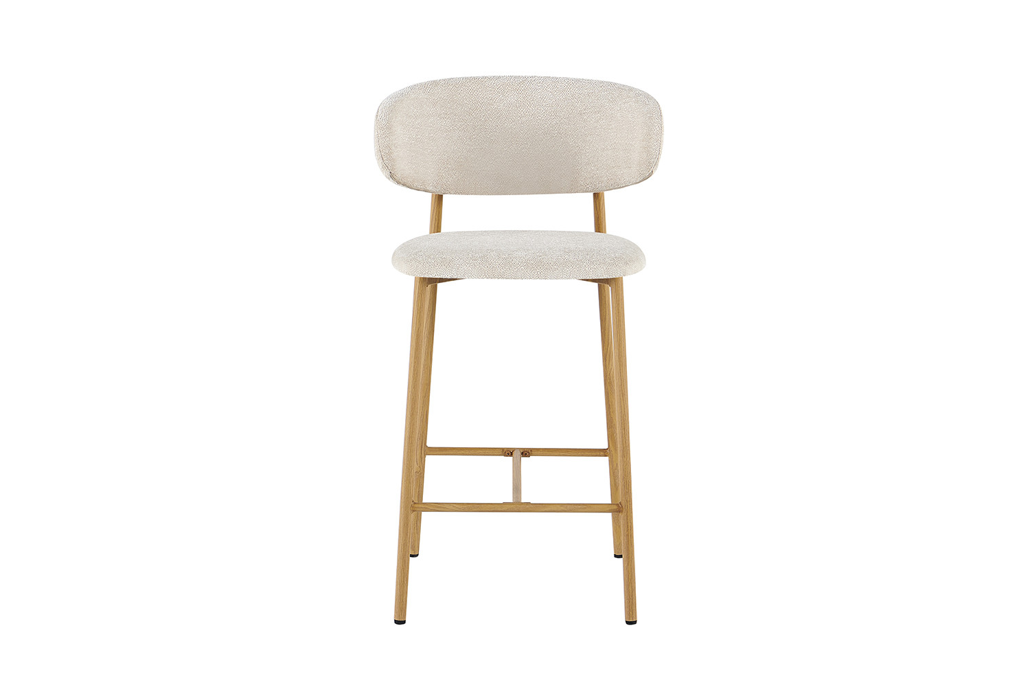 Chaise de comptoir 'Coco' Naturel - Tissu Raven 24 Beige – Image 4