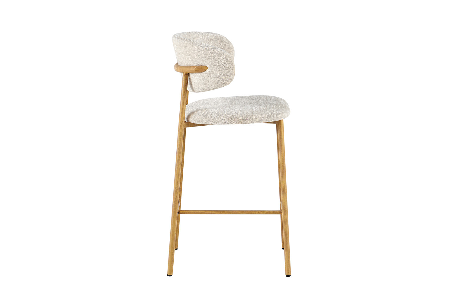 Chaise de comptoir 'Coco' Naturel - Tissu Raven 24 Beige – Image 6