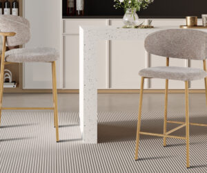 Chaise de comptoir 'Coco' Naturel - Tissu Raven 30 Sable
