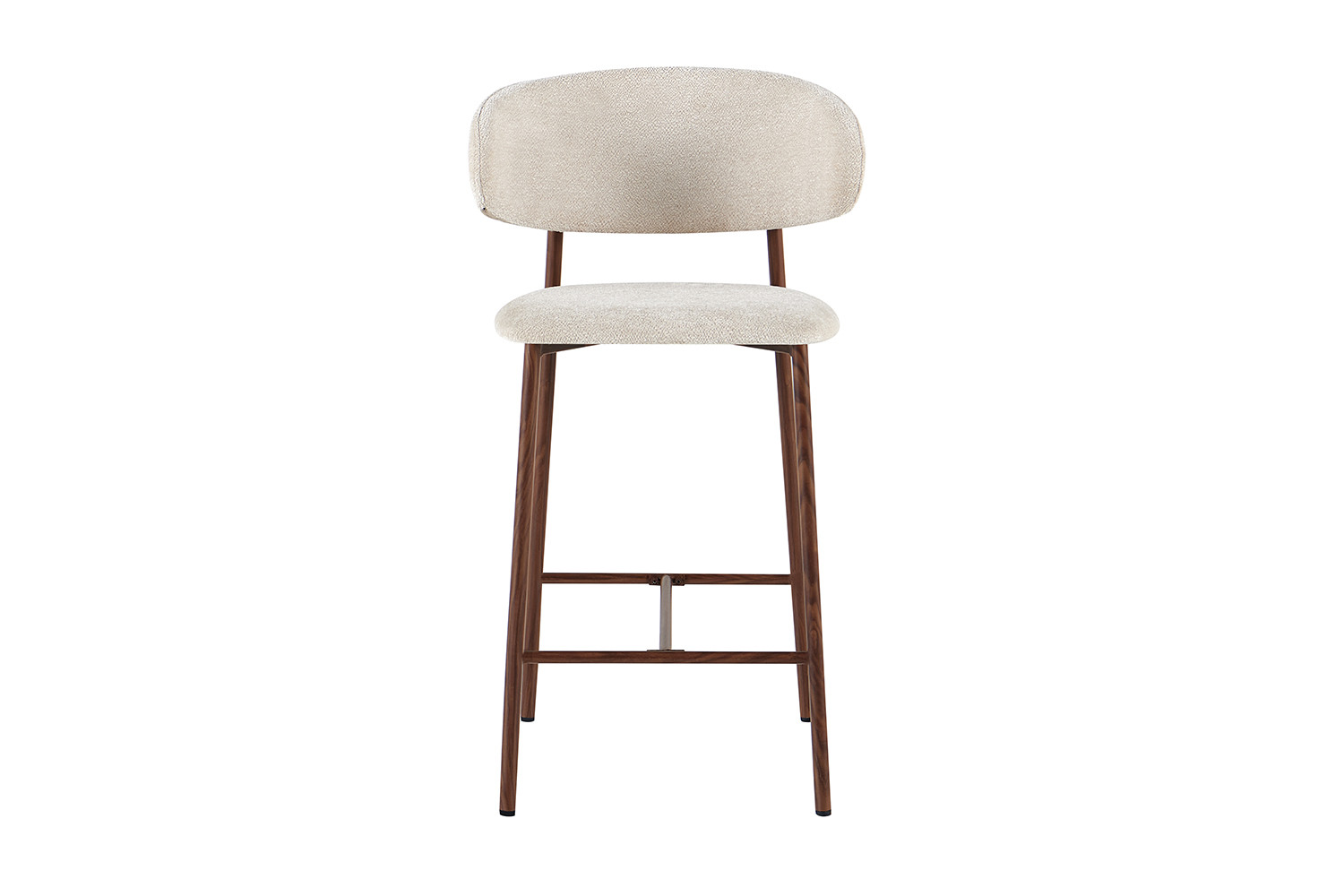 Chaise de comptoir 'Coco' Noyer - Tissu Raven 24 Beige – Image 4