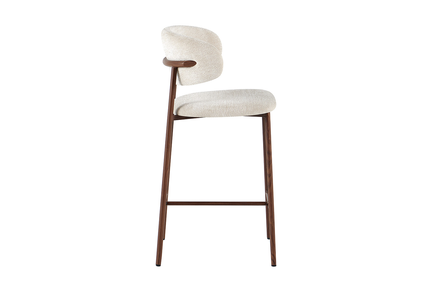 Chaise de comptoir 'Coco' Noyer - Tissu Raven 24 Beige – Image 6