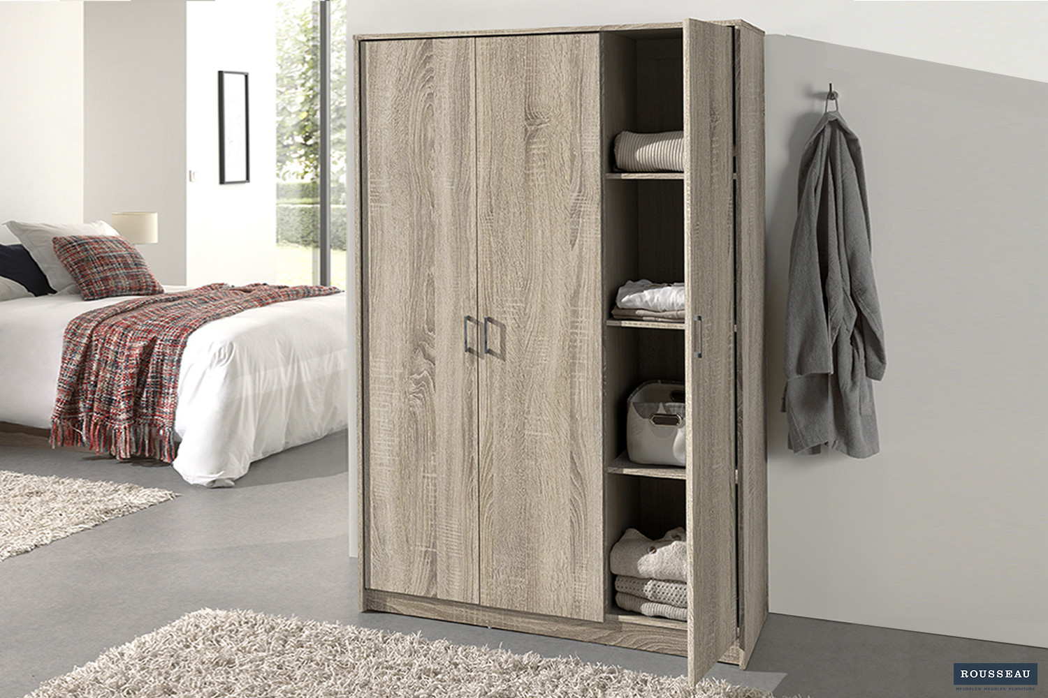 Armoire 'Ray' 3 portes Sonoma