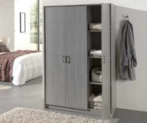 Armoire 'Ray' 3 portes Chêne gris