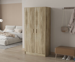 Armoire de rangement 'Space' 2 portes et 4 étagères Sonoma