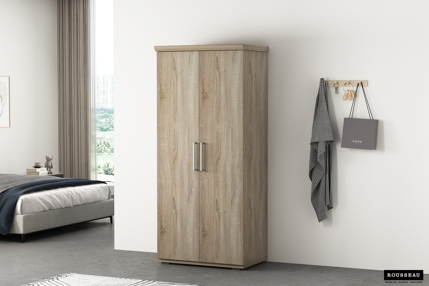 Armoire 'Mike' 2 portes Sonoma
