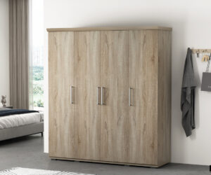 Armoire 'Mike' 4 portes Sonoma