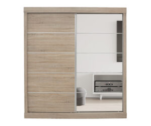 Alternative view of Armoire 'Mike' 2 Porte Coulissante, 1 Porte Miroir Sonoma