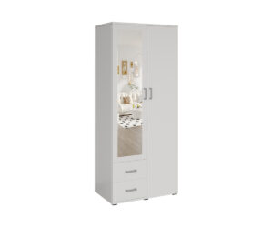 Alternative view of Armoire 'Marc' 2 portes avec miroir Blanc